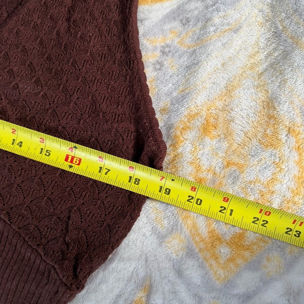 House of Harlow 1960 Brown knit v neck button up tank size large - Picture 4 of 4